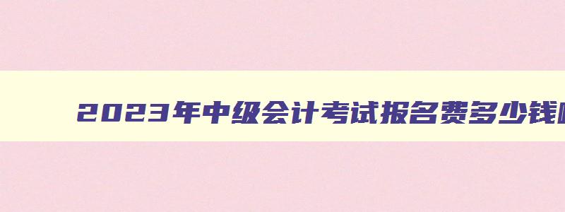 2023年中级会计考试报名费多少钱啊