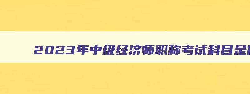 2023年中级经济师职称考试科目是什么