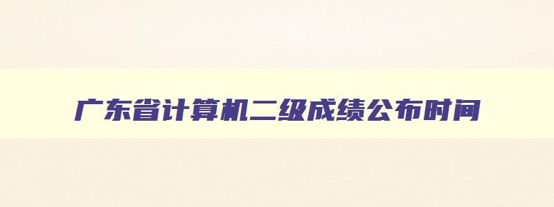 广东省计算机二级成绩公布时间,广东省计算机二级分数