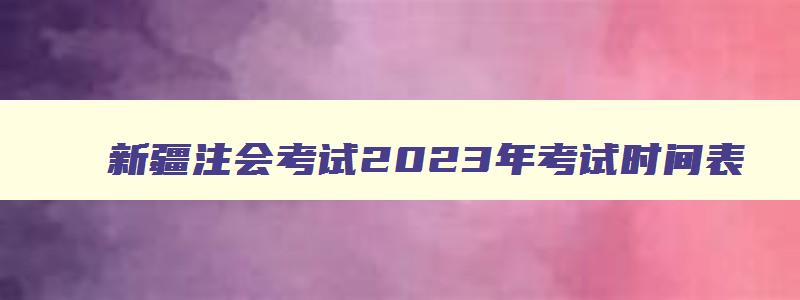 新疆注会考试2023年考试时间表,新疆注会考试2023年考试时间