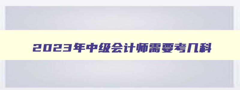 2023年中级会计师需要考几科