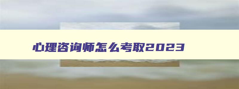 心理咨询师怎么考取2023,2023年心理咨询师怎么报考