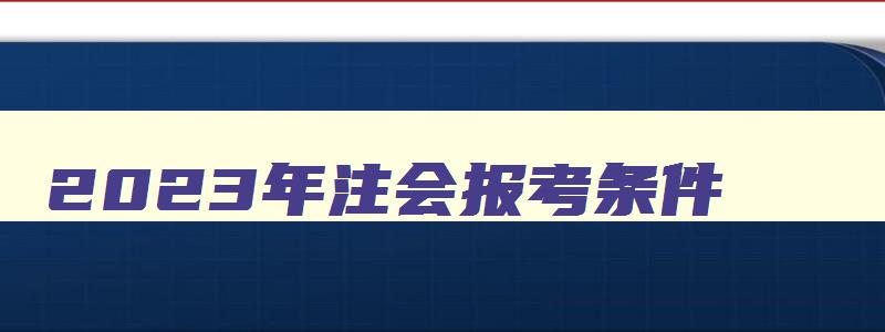 2023年注会报考条件