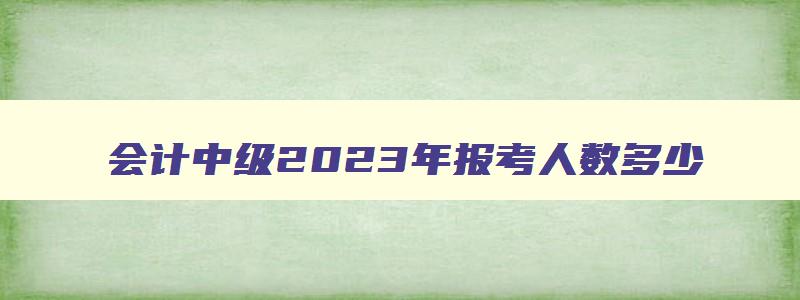 会计中级2023年报考人数多少,会计中级2023年报考