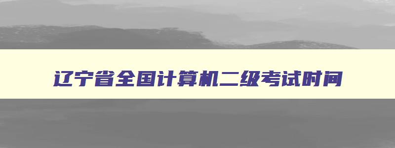 辽宁省全国计算机二级考试时间,辽宁省计算机二级2023考试时间