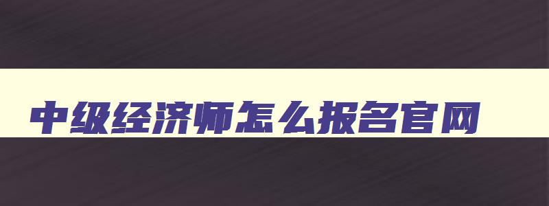 中级经济师怎么报名官网,中级经济师报名费用多少钱上海