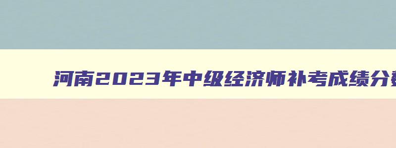 河南2023年中级经济师补考成绩分数线公布