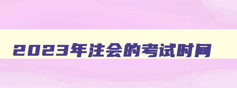 2023年注会的考试时间,2o21年注会考试时间