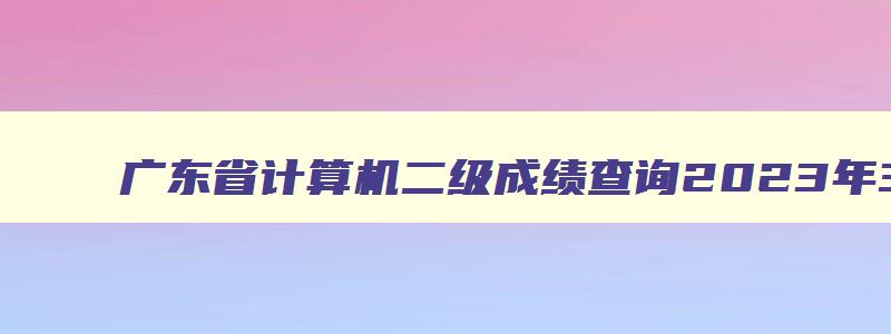 广东省计算机二级成绩查询2023年3月,广东省计算机二级成绩公布时间