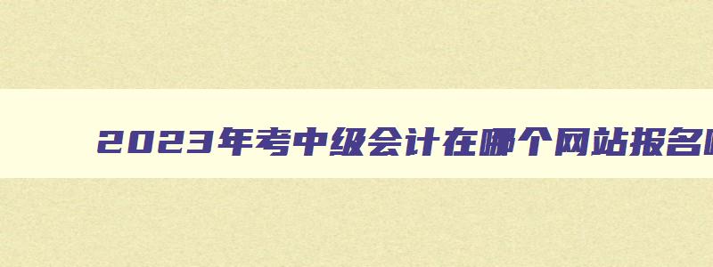 2023年考中级会计在哪个网站报名呢,2023年考中级会计在哪个网站报名呢