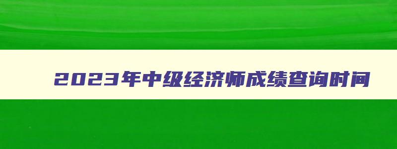 2023年中级经济师成绩查询时间,2023年中级经济师补考成绩查询