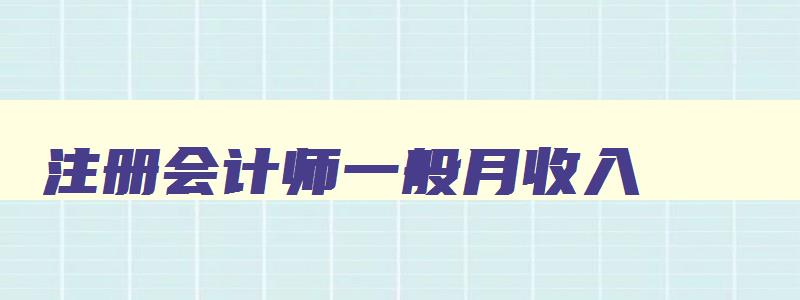 注册会计师一般月收入,会计最吃香的三种证书