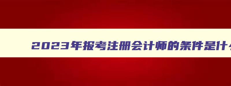 2023年报考注册会计师的条件是什么意思,2023年报考注册会计师的条件是什么