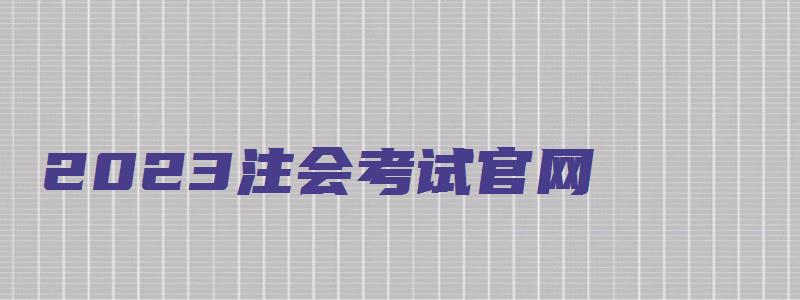 2023注会考试官网（2023注会考试官网）