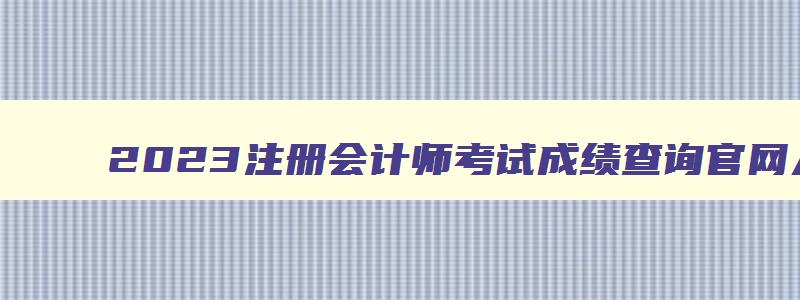 2023注册会计师考试成绩查询官网入口,2023注册会计师考试成绩查询官网