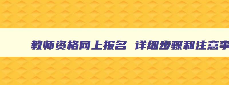 教师资格网上报名