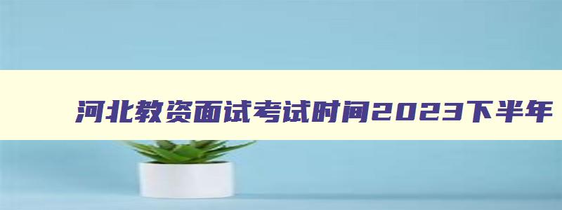 河北教资面试考试时间2023下半年,河北2023下半年教师资格证面试