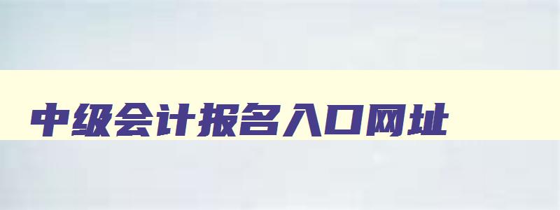 中级会计报名入口网址,中级会计报名网官网