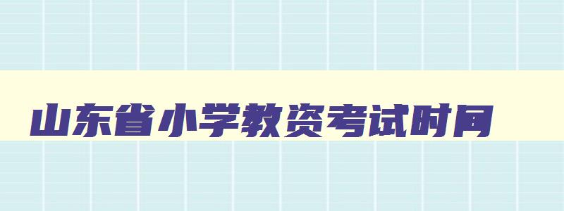 山东省小学教资考试时间,山东省小学教资考试